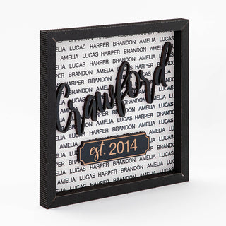 3D Layered Family Name Personalized Framed Wall Art