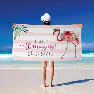 Today is FLAMAZING! Personalized Velour Beach Towel