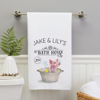 Piggy Bubble Bath Personalized Bath Towel