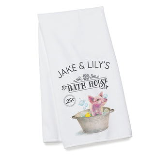 Piggy Bubble Bath Personalized Bath Towel