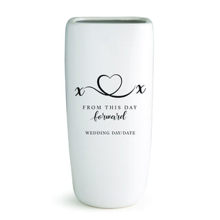 Wedding Day Hearts Personalized Ceramic Vase