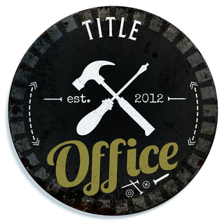 Retro Tool Personalized Round Metal Sign