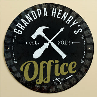 Retro Tool Personalized Round Metal Sign