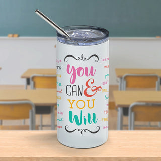 Teacher Affirmation Stainless Steel Tumbler with Straw