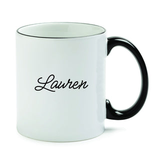Little Coffee and Jesus White Coffee Mug with Black Rim and Handle-11oz