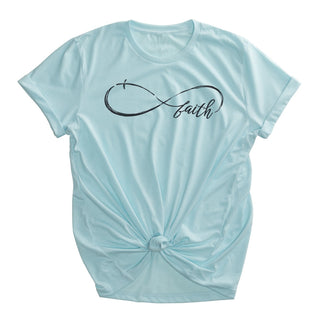 Infinity Faith Heather Ice Blue Adult T-Shirt