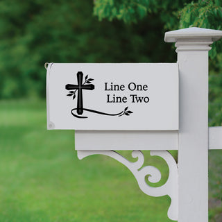 Cross Personalized Black Mailbox Decal