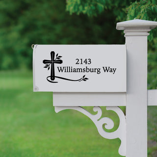 Cross Personalized Black Mailbox Decal