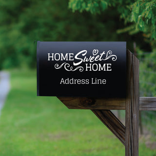 Home Sweet Home Personalized White Mailbox Decal