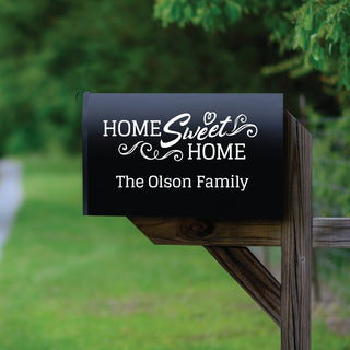 Home Sweet Home Personalized White Mailbox Decal