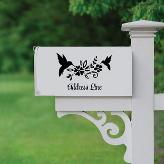 Hummingbirds Personalized Black Mailbox Decal