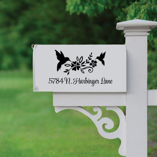Hummingbirds Personalized Black Mailbox Decal