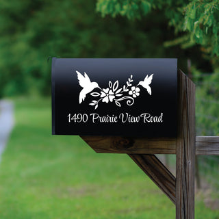 Hummingbirds Personalized White Mailbox Decal