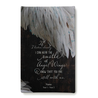 I Can Hear The Rustle of Angel Wings Personalized 10x16 Memorial Canvas