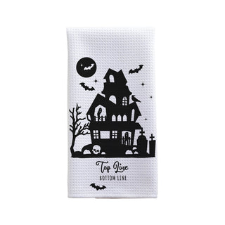 Haunted House Personalized Waffle Tea Towel