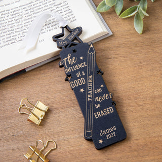 Good teacher wood bookmark with name and date