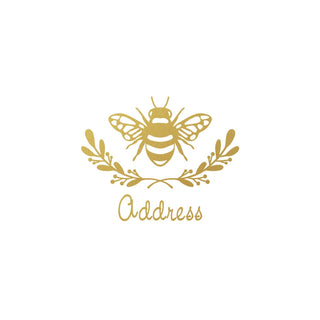 Laurel Wreath with Bumble Bee Personalized Gold Mailbox Decal