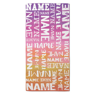 Pink Ombre Personalized Velour Beach Towel