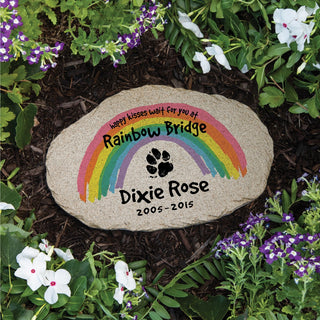 Rainbow Bridge Pet Memorial Personalized Garden Stone
