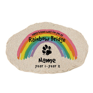 Rainbow Bridge Pet Memorial Personalized Garden Stone