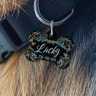 Holiday Floral Personalized Pet Tag