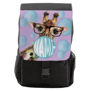 Giraffe Blowing Bubble Personalized Flap Backpack