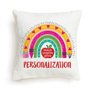 Teacher Inspire Grow Personalized 8x8 Gift Pillow