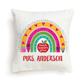 Teacher Inspire Grow Personalized 8x8 Gift Pillow