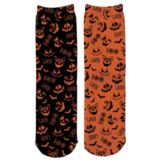 Halloween Faces Personalized Adult Crew Socks