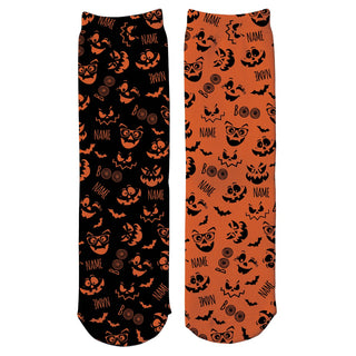 Halloween Faces Personalized Adult Crew Socks