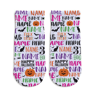 Happy Halloween Pink Personalized Toddler Socks