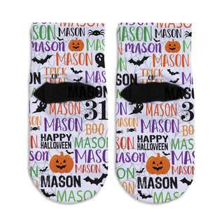 Happy Halloween Green Personalized Toddler Socks