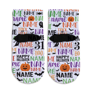 Happy Halloween Green Personalized Toddler Socks