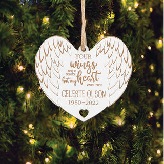 Your wings memorial ornament with name 