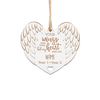 Your Wings Were Ready Personalized White Memorial Ornament