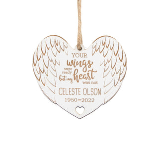 Your Wings Were Ready Personalized White Memorial Ornament