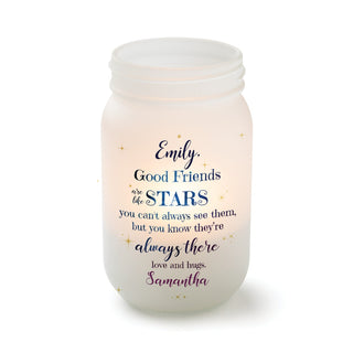 Good Friends are like Stars Frosted Mason Jar Votive