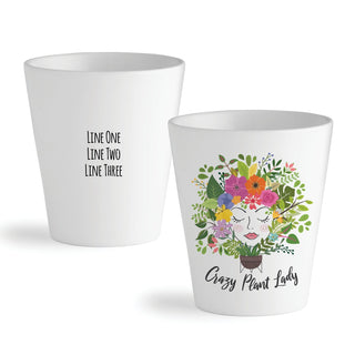 Colorful Crazy Plant Personalized 12 oz Ceramic Flowerpot