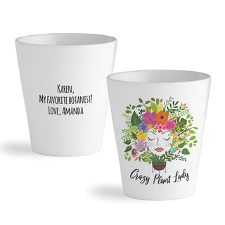 Colorful Crazy Plant Personalized 12 oz Ceramic Flowerpot
