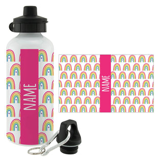 Cheerful Rainbow Pattern Personalized Water Bottle