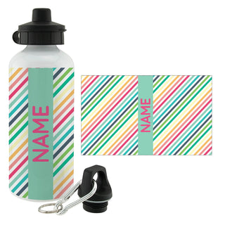 Preppy Stripes Personalized Water Bottle