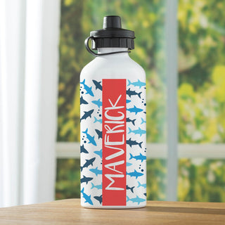 Shark water bottle with name