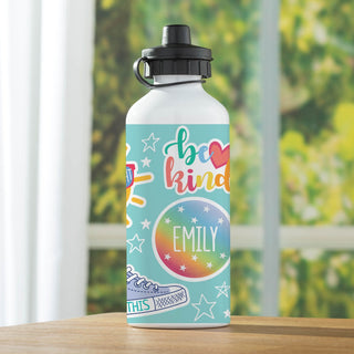 Good vibes water bottle with name