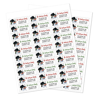 Cheerful Snowman Return Address Label - 60 count