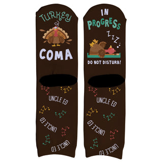 Turkey Coma in Progress Personalized Adult Crew Socks