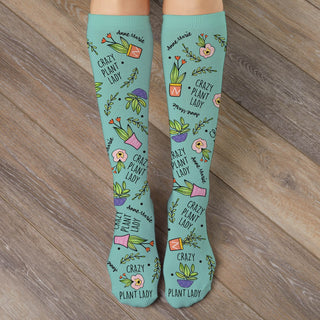 Crazy plant lady adult tube socks 