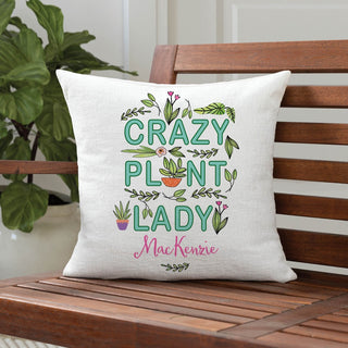 Plant lady throw pillow with name