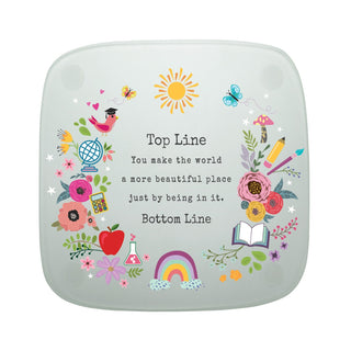 Teacher, You Make the World a More Beautiful Place Frosted Glass Coaster