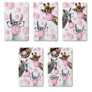 Bubble Gum Animals Personalized 10x16 Canvas