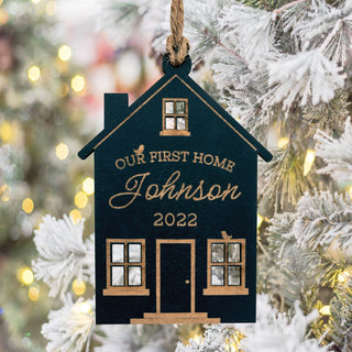 Our first home wood ornament with name